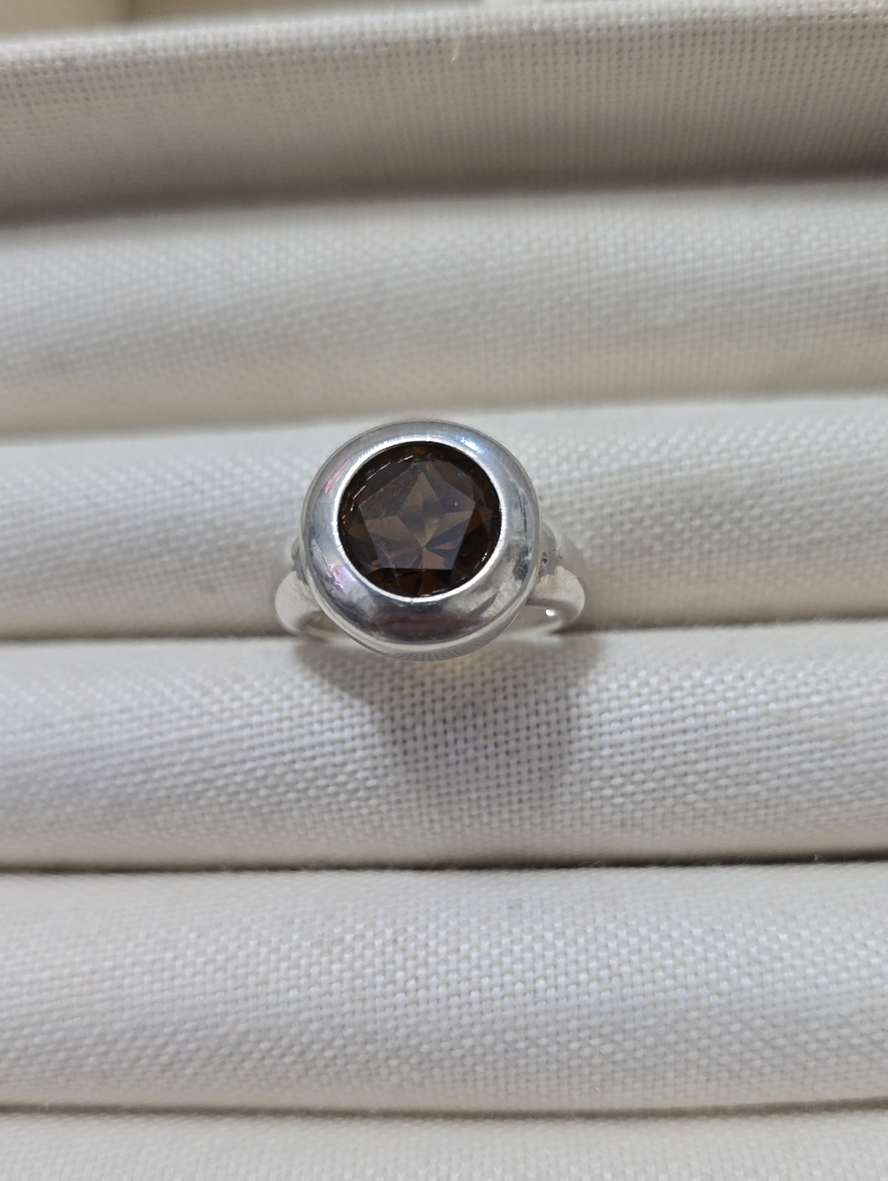 Sterling Silver Ring with Brown Gemstone